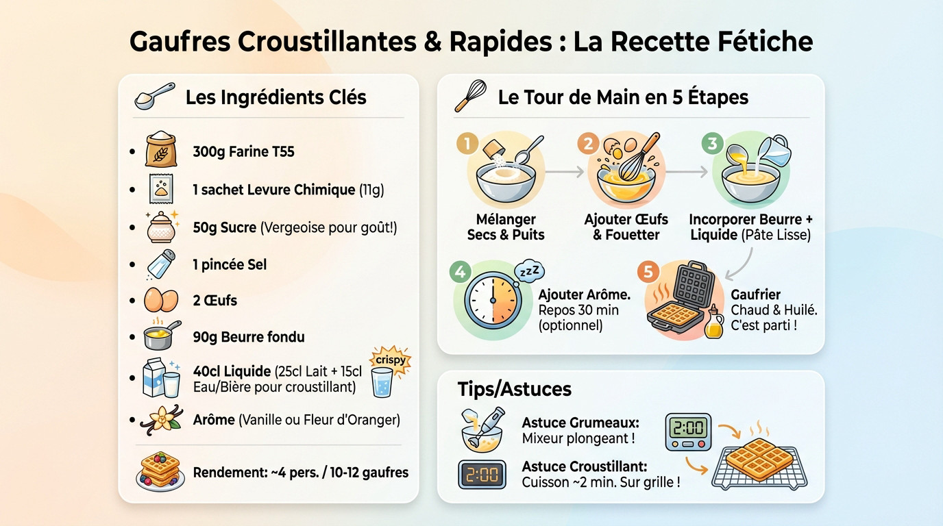 Pile de gaufres dorées et croustillantes prêtes à être partagées