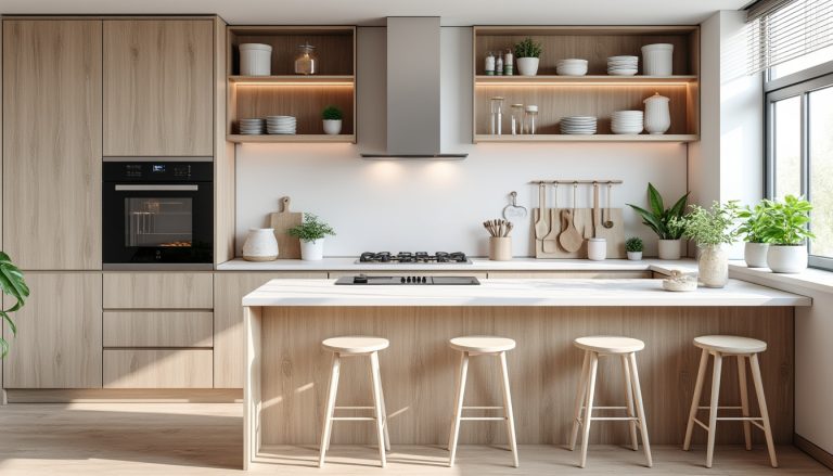 découvrez comment optimiser l'espace de votre petite cuisine grâce à un îlot central fonctionnel et astucieux, alliant praticité et design pour un intérieur bien agencé.