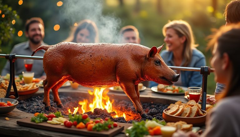 découvrez notre recette festive de cochon de lait à la broche, idéale pour un repas réussi et convivial, à partager en famille ou entre amis.