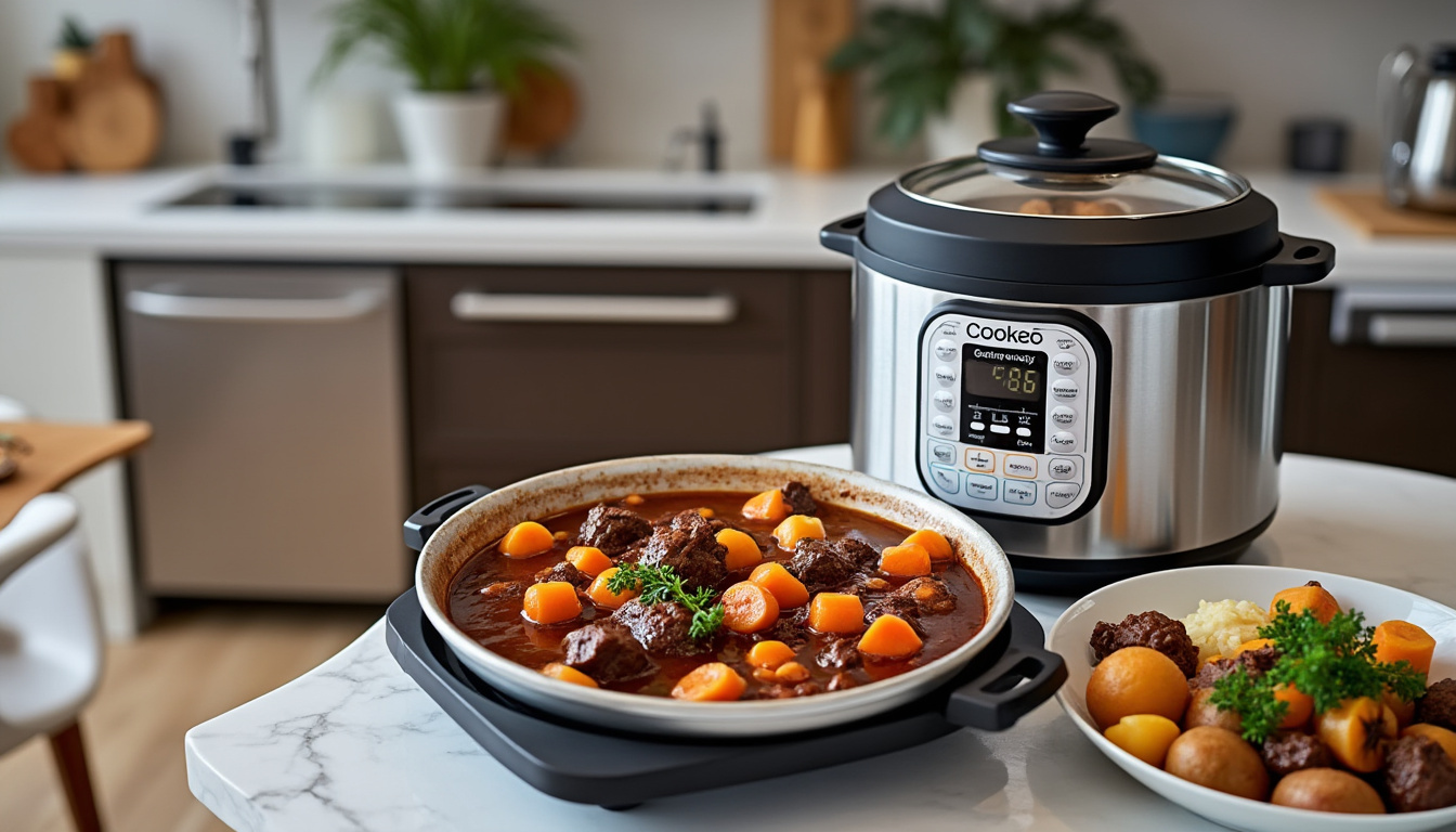 dĂ©couvrez comment prĂ©parer un dĂ©licieux bĆuf bourguignon facilement et rapidement avec votre cookeo grĂące Ă notre recette simple et savoureuse.