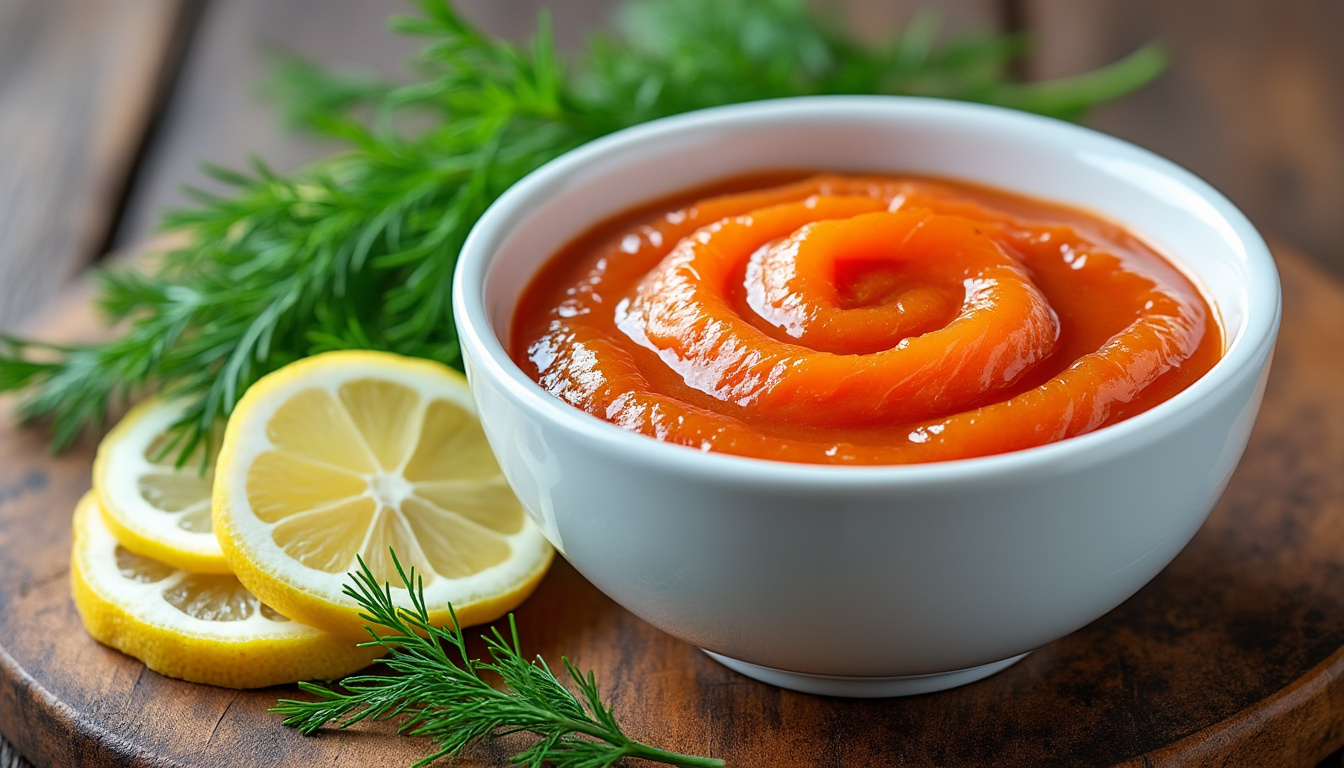 dĂ©couvrez notre sauce gravlax express et embarquez pour un voyage gustatif au cĆur de la scandinavie, alliant fraĂźcheur et saveurs authentiques pour sublimer vos plats de saumon.